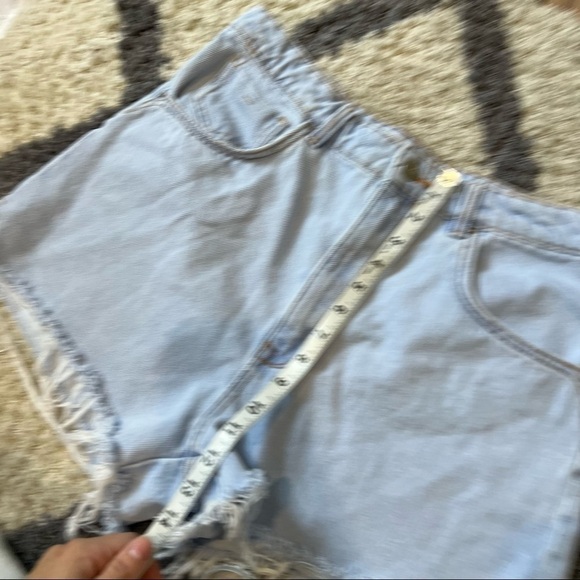Zara High Rise Distressed Denim Shorts - Picture 12 of 15